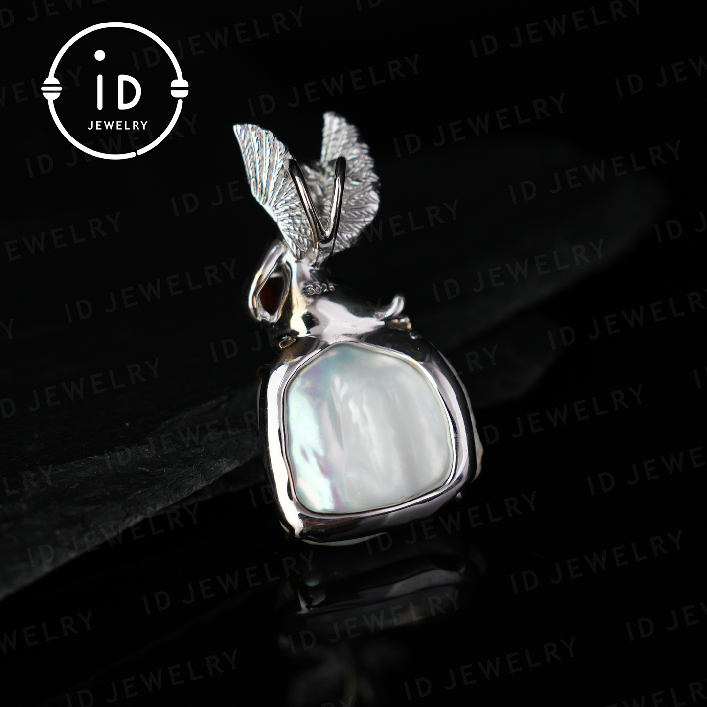 Handmade Angel Pendant | Baroque Pearl Jewelry with Carnelian | Amulet Gift | Fantasy Art Jewelry