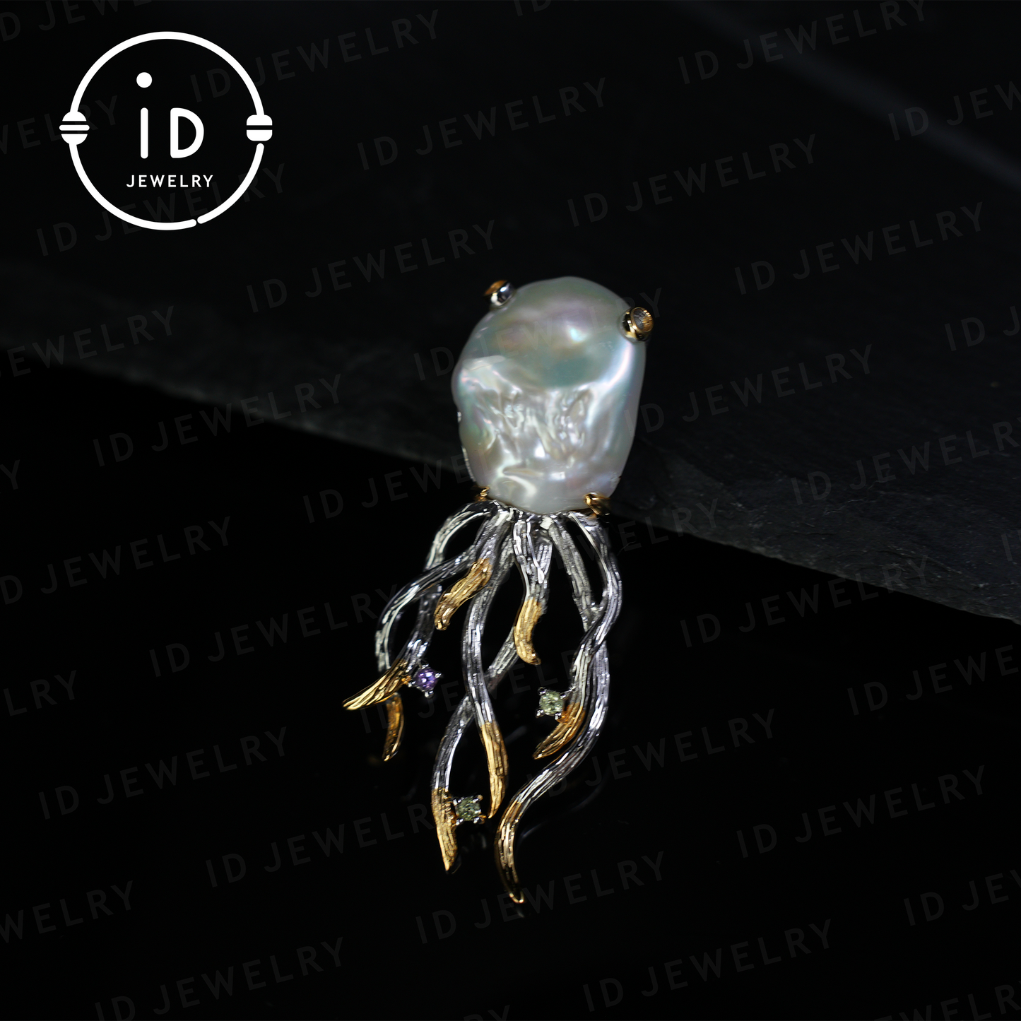 Mystic Baroque Pearl Pendant | Handmade Fantasy Jewelry | Nature Inspired Amulet | Artistic Design Necklace | Unique Gift Idea