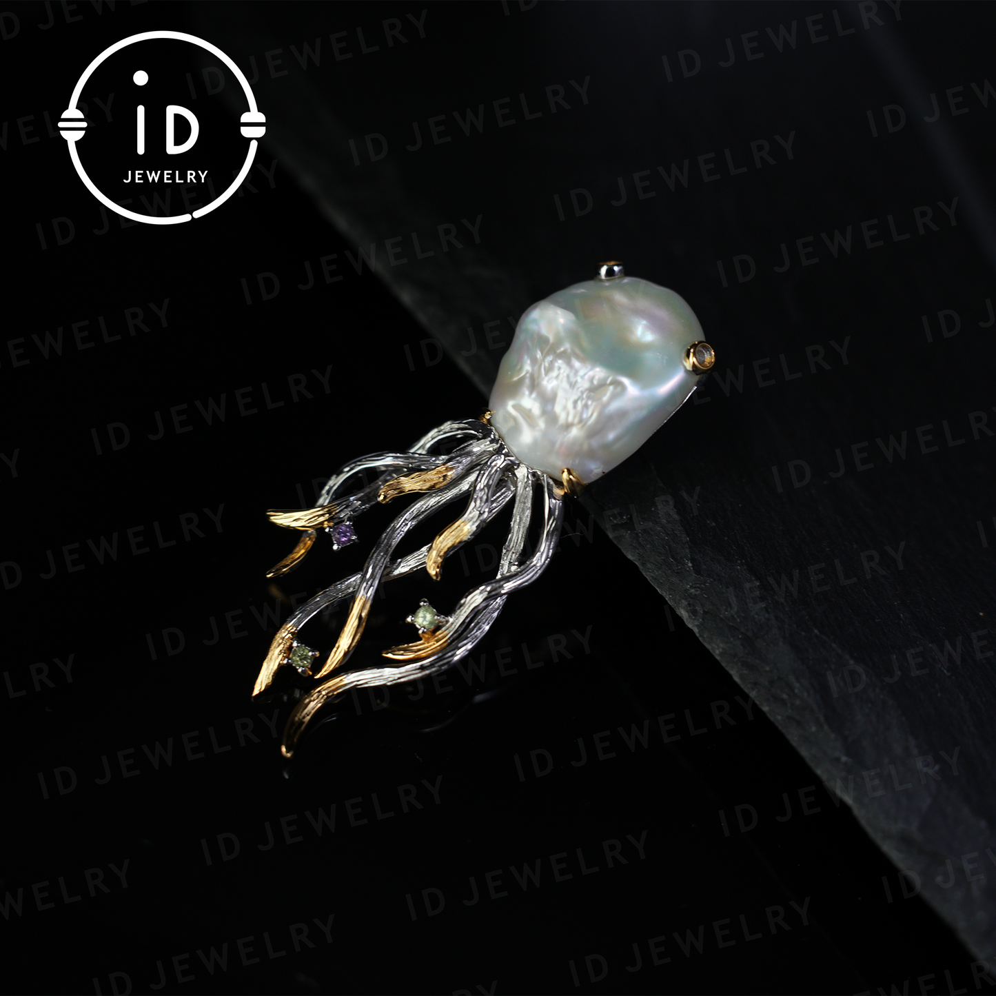 Mystic Baroque Pearl Pendant | Handmade Fantasy Jewelry | Nature Inspired Amulet | Artistic Design Necklace | Unique Gift Idea