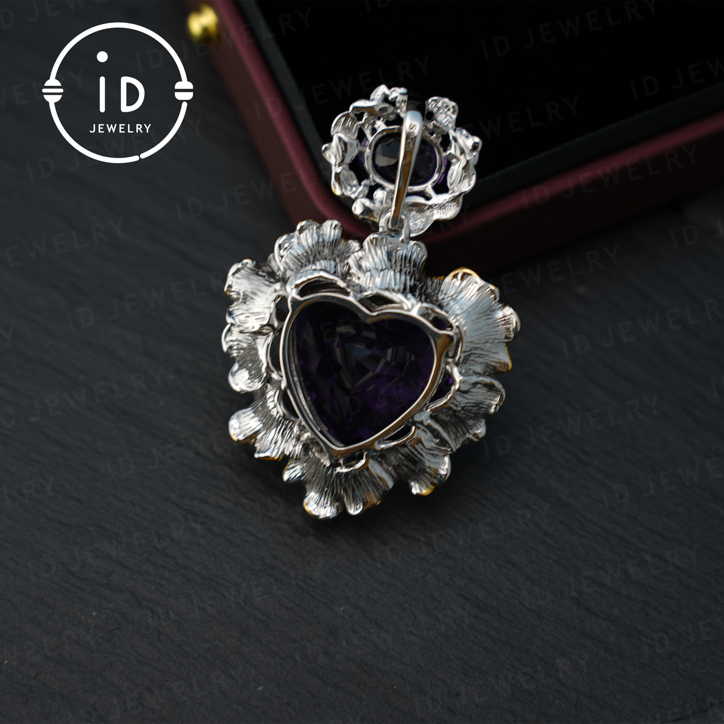 Natural Amethyst Pendant, Vintage Style, 18K Gold Plated, Statement Jewelry, Gemstone Pendant, Luxury Pendant, Gift for Women