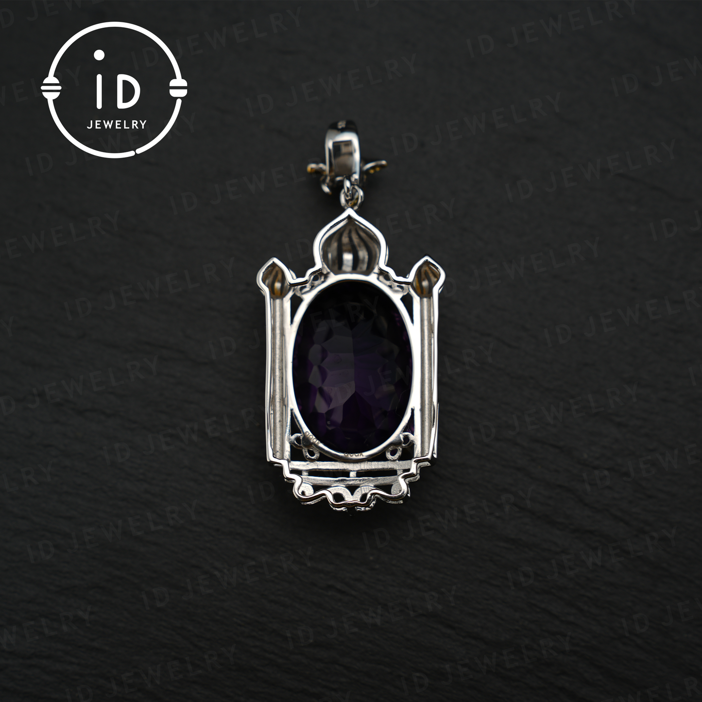 Luxurious Amethyst Pendant, Baroque Style, Handmade Jewelry, Gold-Plated Gemstone Pendant, Gift for Women