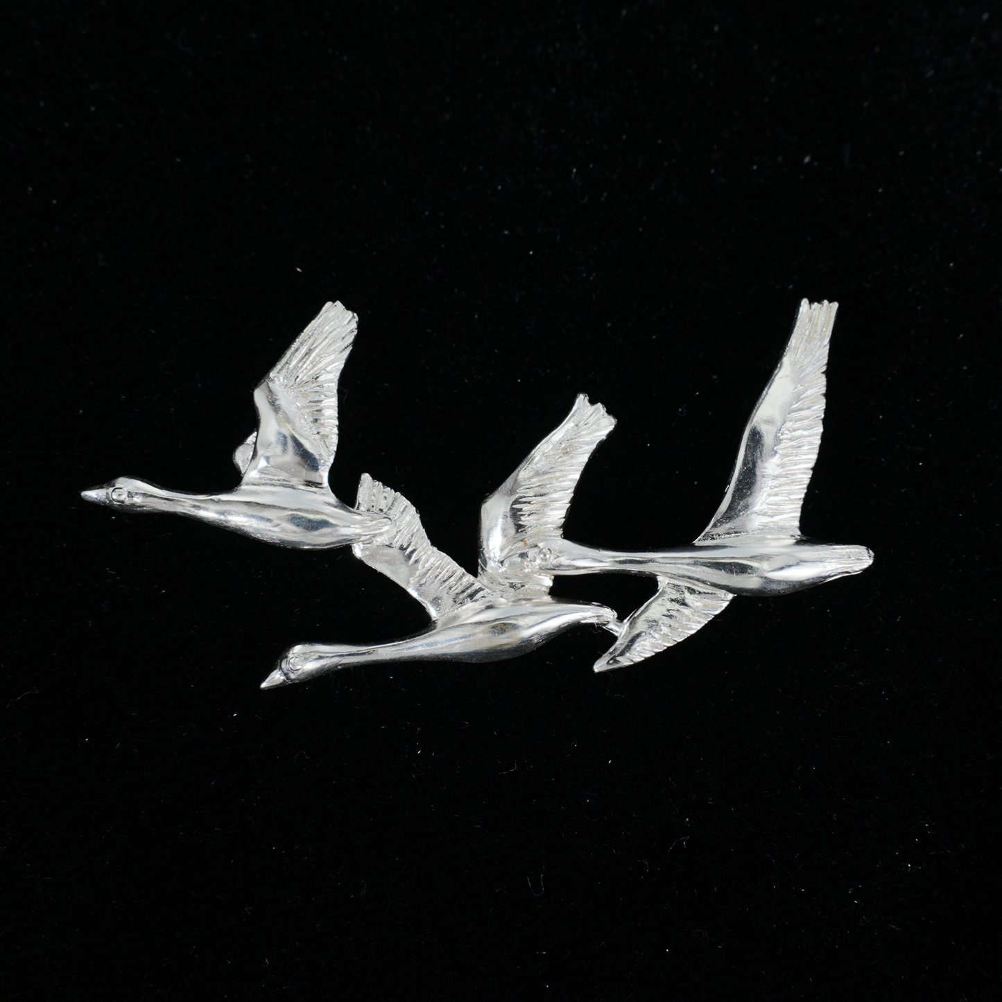 925 Silver Flying Geese Brooch Pendant | Handmade Bird Jewelry | Gift of Loyalty & Reunion for Her