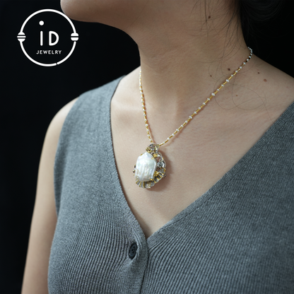 Leopard Brooch Pendant | Handmade Baroque Pearl Jewelry | Dual-use Brooch Pendant | Animal Art Jewelry | Fantasy Gift | Protective Amulet