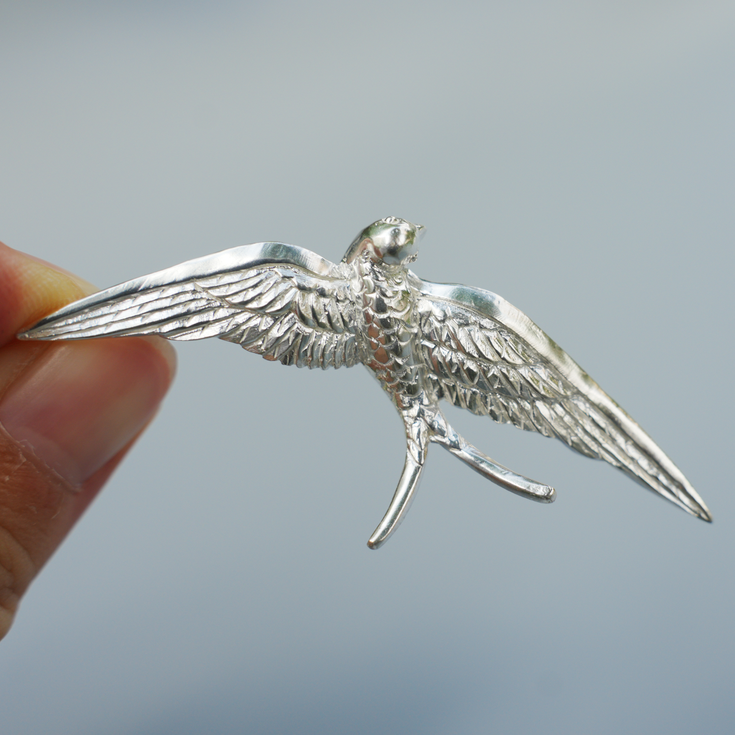 925 Silver Swallow Pendant Brooch | Flying Bird Jewelry | Gift for Women & Lovers