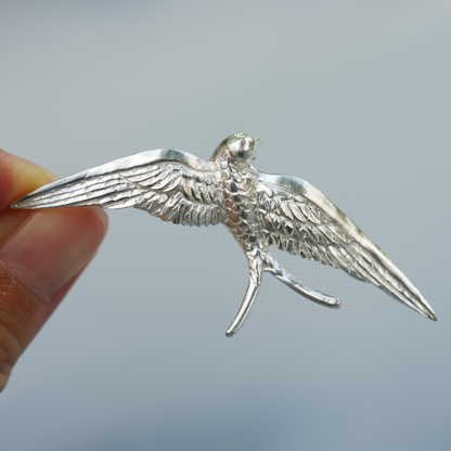925 Silver Swallow Pendant Brooch | Flying Bird Jewelry | Gift for Women & Lovers