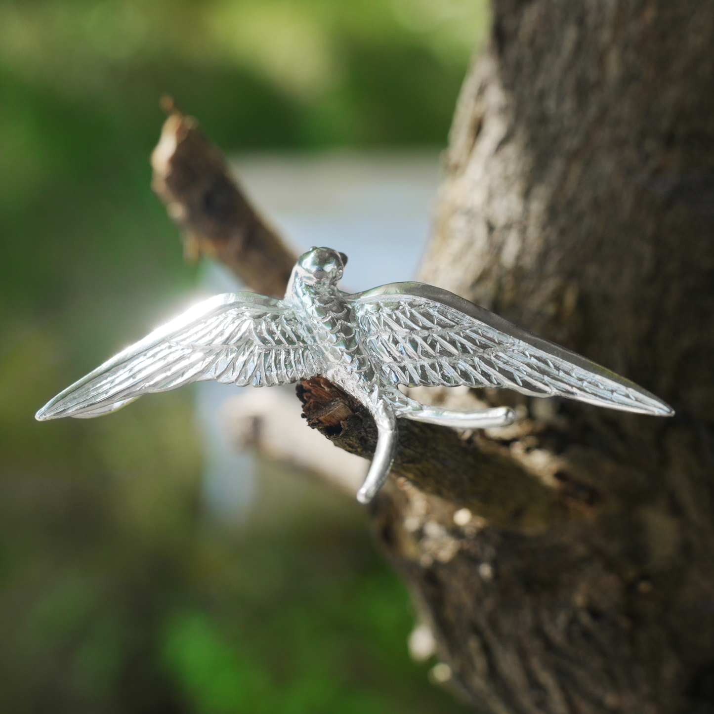 925 Silver Swallow Pendant Brooch | Flying Bird Jewelry | Gift for Women & Lovers