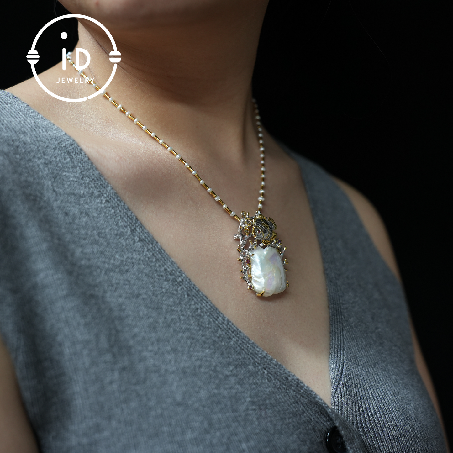 Baroque Pearl Goldfish Brooch Pendant | Handmade Artistic Jewelry | Ocean Theme Jewelry| Vintage Design | Brooch & Pendant Combo