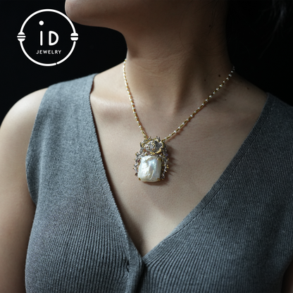 Baroque Pearl Goldfish Brooch Pendant | Handmade Artistic Jewelry | Ocean Theme Jewelry| Vintage Design | Brooch & Pendant Combo