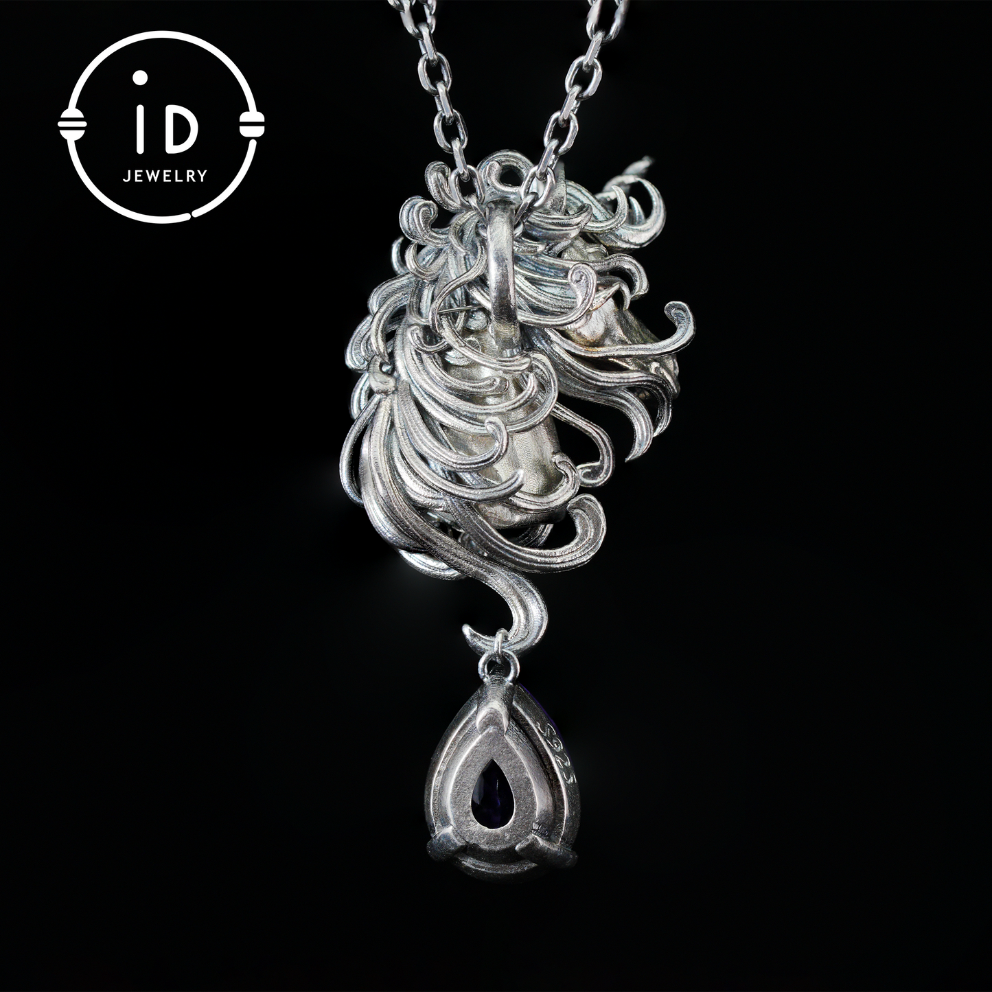 Unicorn Necklace with Amethyst Drop – 925 Sterling Silver Mystical Pendant – Fantasy Spirit Animal Jewelry for Women