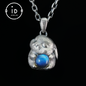 Moon Rabbit Necklace in Sterling Silver – Blue Labradorite Wishing Pendant – Spiritual Animal Totem Jewelry – Cute Bunny Charm for Inner Peace