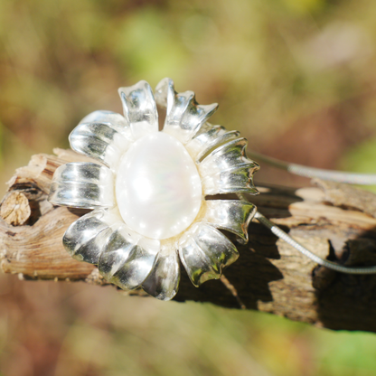 Baroque Freshwater Pearl Pendant | 925 Silver Floral Jewelry | Wedding Gift for Her