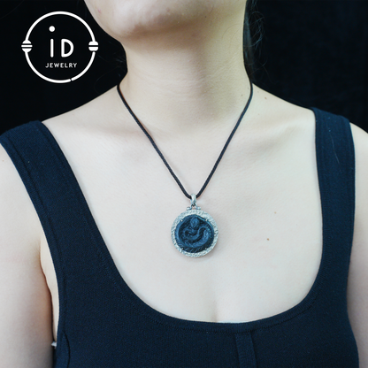 Mystic Black Jade Dragon Amulet Necklace | 925 Sterling Silver Totem Pendant | Taoist Spirit Guardian Talisman | Handmade Gothic Asian Jewelry