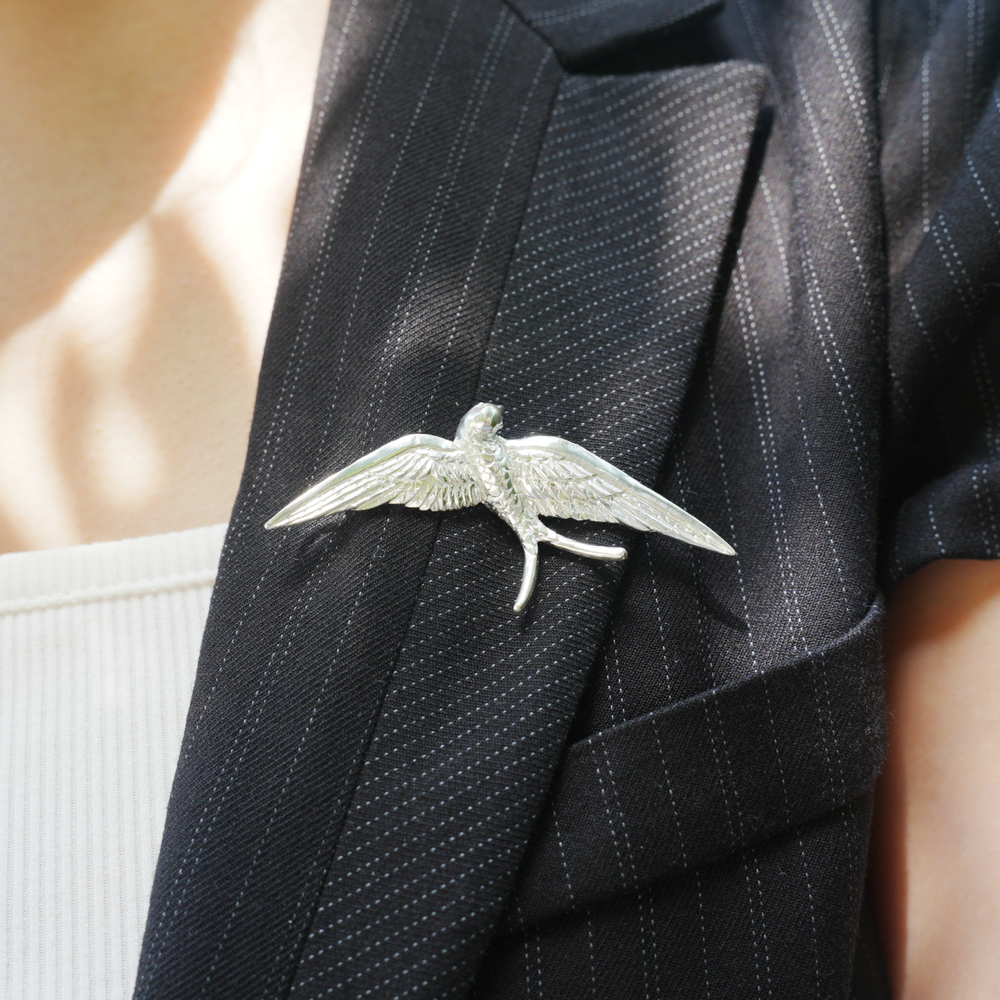 925 Silver Swallow Pendant Brooch | Flying Bird Jewelry | Gift for Women & Lovers