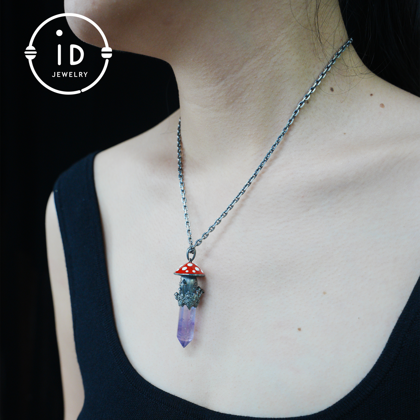 Fairy Tale Mushroom House Necklace Inspired by Childhood Dreams | Handmade Crystal Fairy Pendant Full of Memories & Imagination