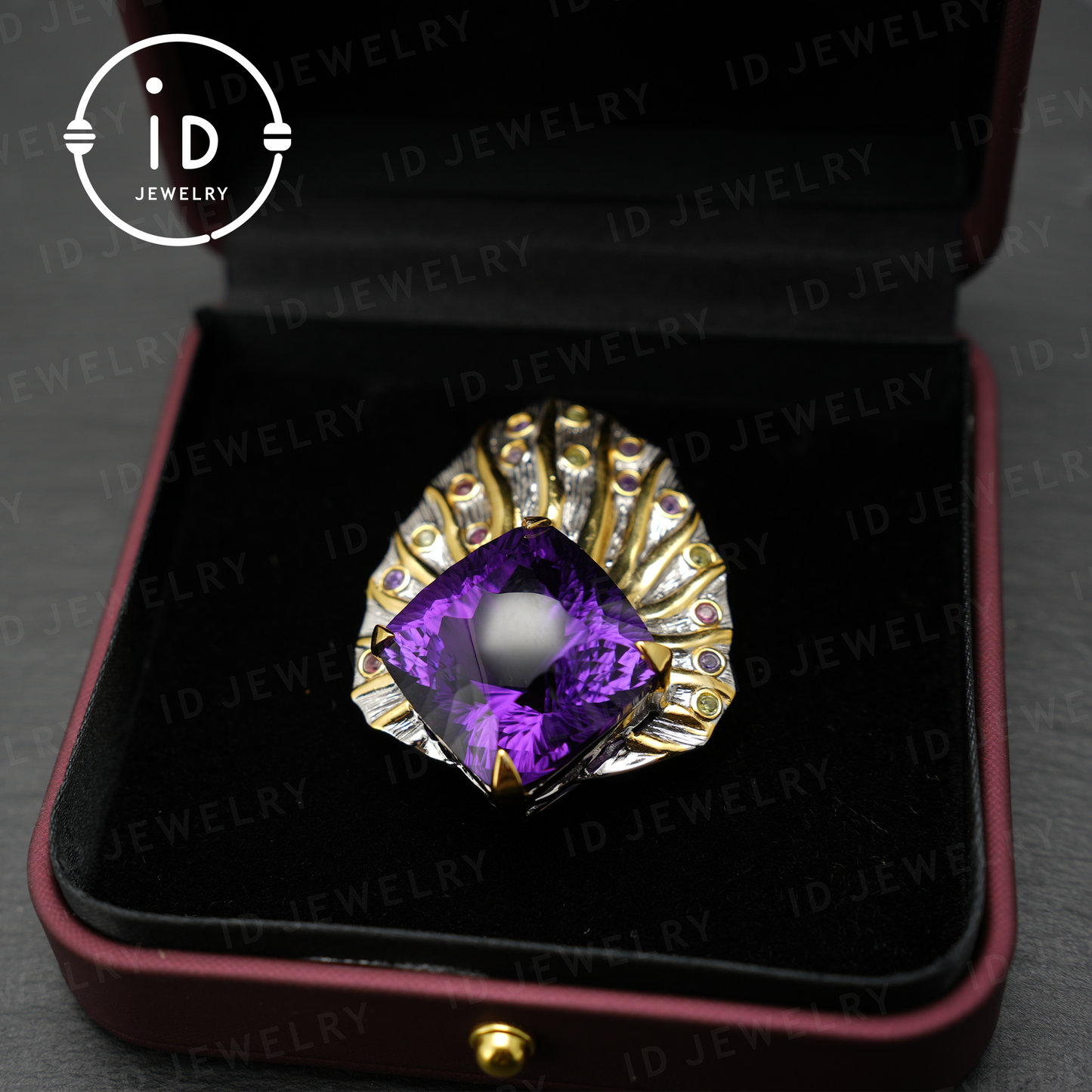 Natural amethyst brooch pendant dual-purpose| vintage style| luxury amethyst jewelry| women's gift