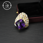 Natural amethyst brooch pendant dual-purpose| vintage style| luxury amethyst jewelry| women's gift