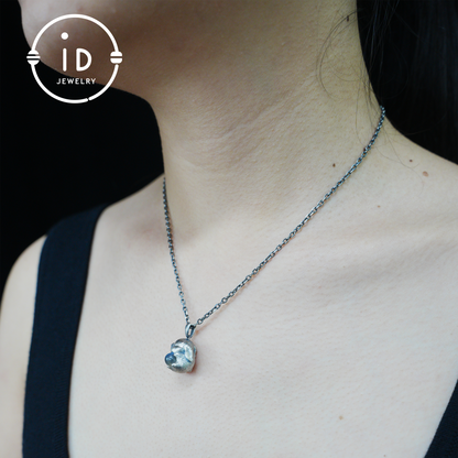 Moon Rabbit Necklace in Sterling Silver – Blue Labradorite Wishing Pendant – Spiritual Animal Totem Jewelry – Cute Bunny Charm for Inner Peace