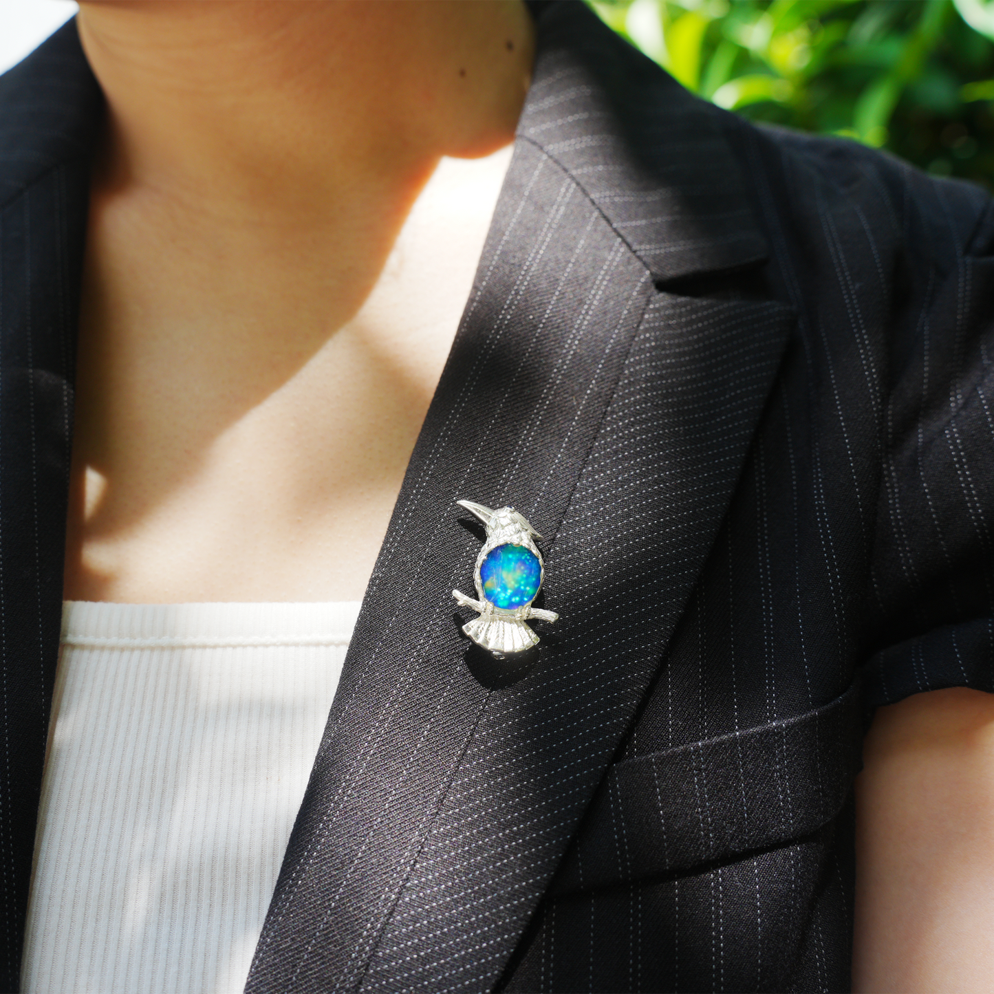 925 Silver Bird Pendant Brooch | Enamel Celestial Jewelry | Nature Gift for Her