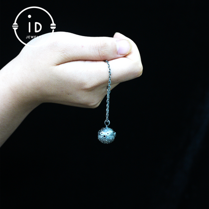 Whimsical Pufferfish Pendant in Sterling Silver – Emotional Support Charm – Cute Ocean Totem Necklace – Turquoise & Onyx Eyes – Healing Gift Idea