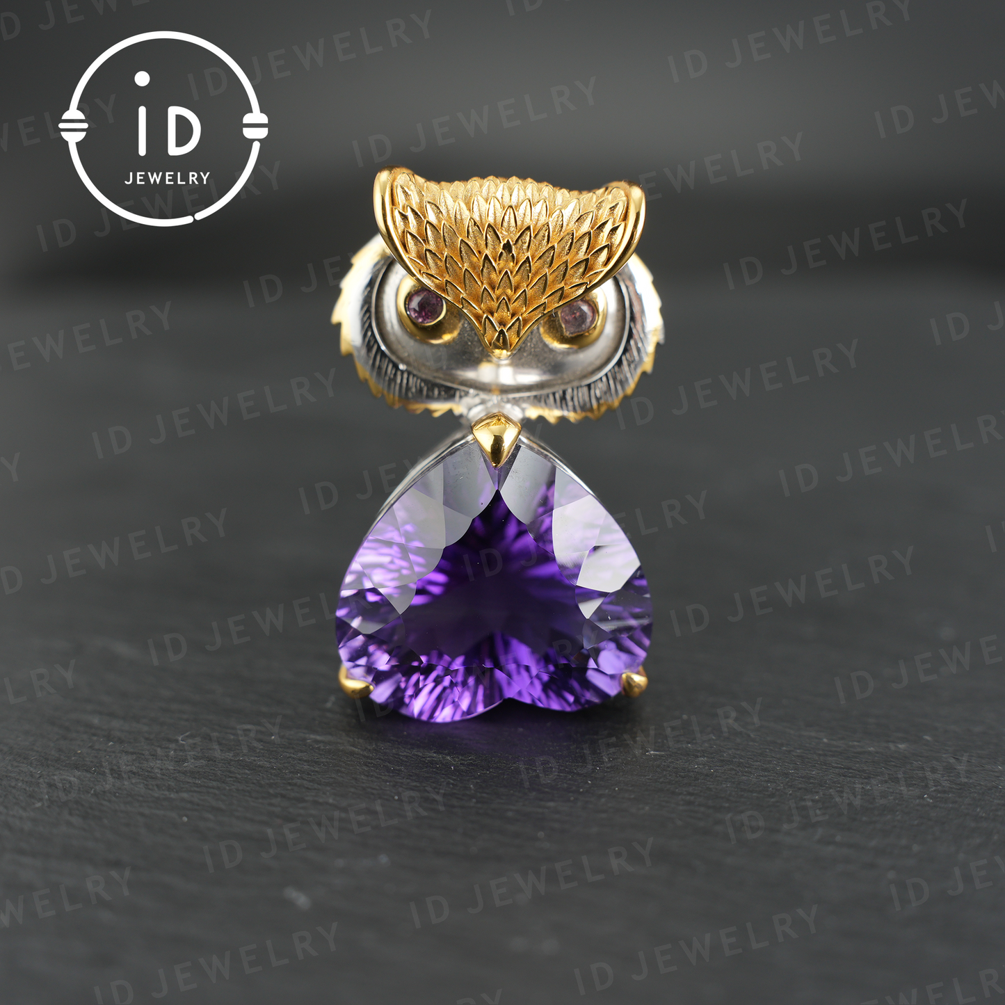 Owl Pendant Necklace| Amethyst Jewelry| Vintage Animal Pendant| Sterling Silver Necklace| Handmade Jewelry| Gift for Women| Mystic Jewelry