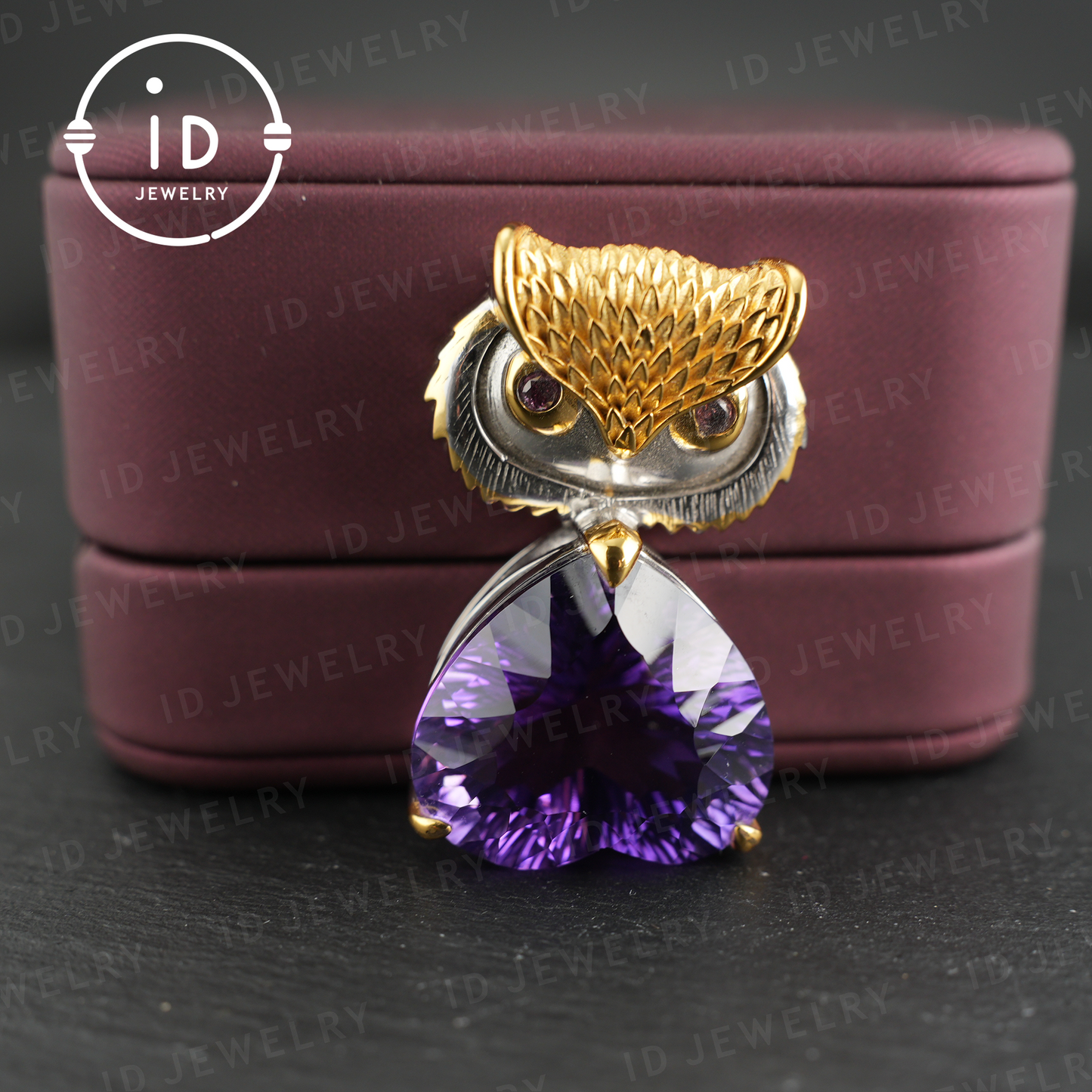 Owl Pendant Necklace| Amethyst Jewelry| Vintage Animal Pendant| Sterling Silver Necklace| Handmade Jewelry| Gift for Women| Mystic Jewelry