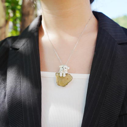 925 Silver Dog Pendant Brooch | Libyan Desert Glass Totem Jewelry | Healing Gift for Pet Lovers