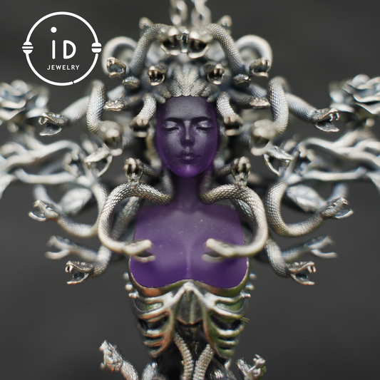 2-in-1 Medusa Pendant Brooch｜Handcrafted Gothic Jewelry with Amethyst｜Symbol of Feminine Awakening & Protection｜Myth-Inspired Gift for Her