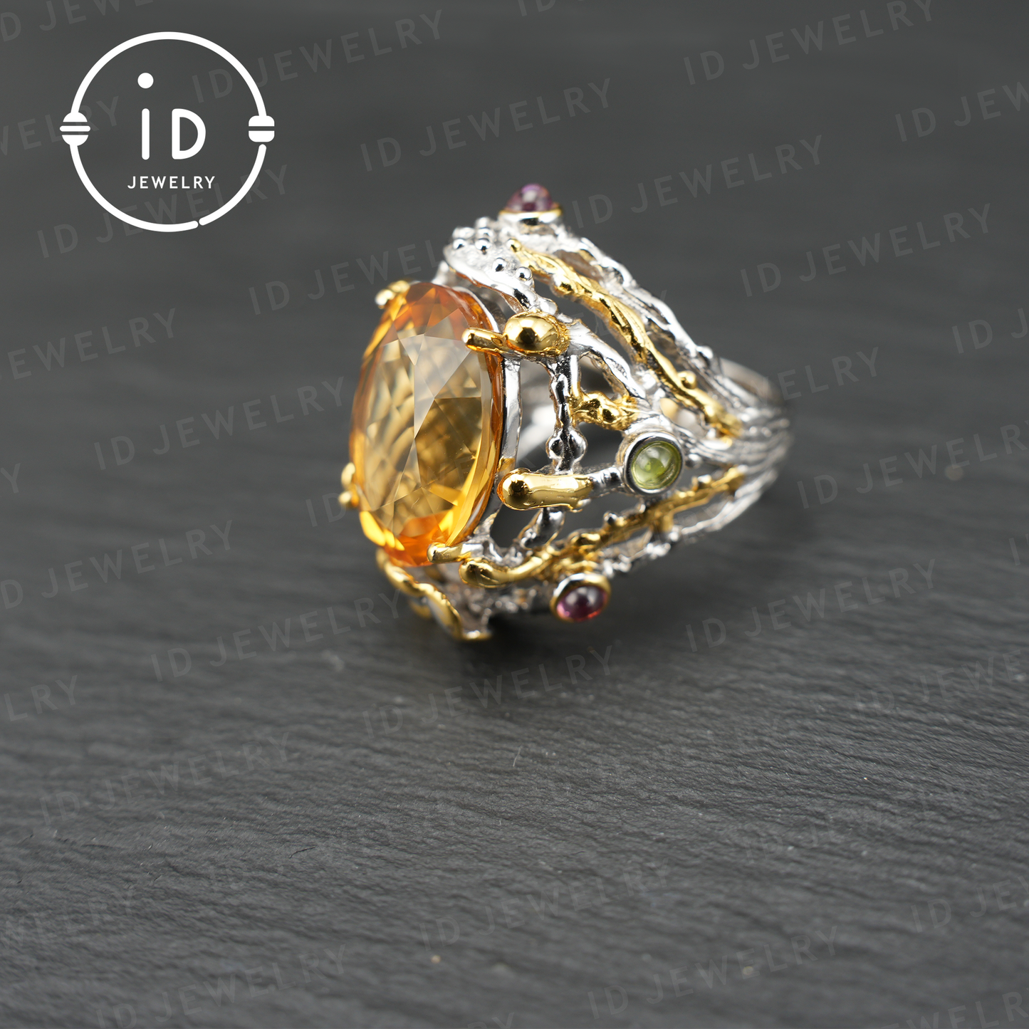 Natural Citrine Ring| Vintage Boho Gemstone Ring| Handmade Jewelry| Luxury Statement Ring| Artistic Design| Gift for Her