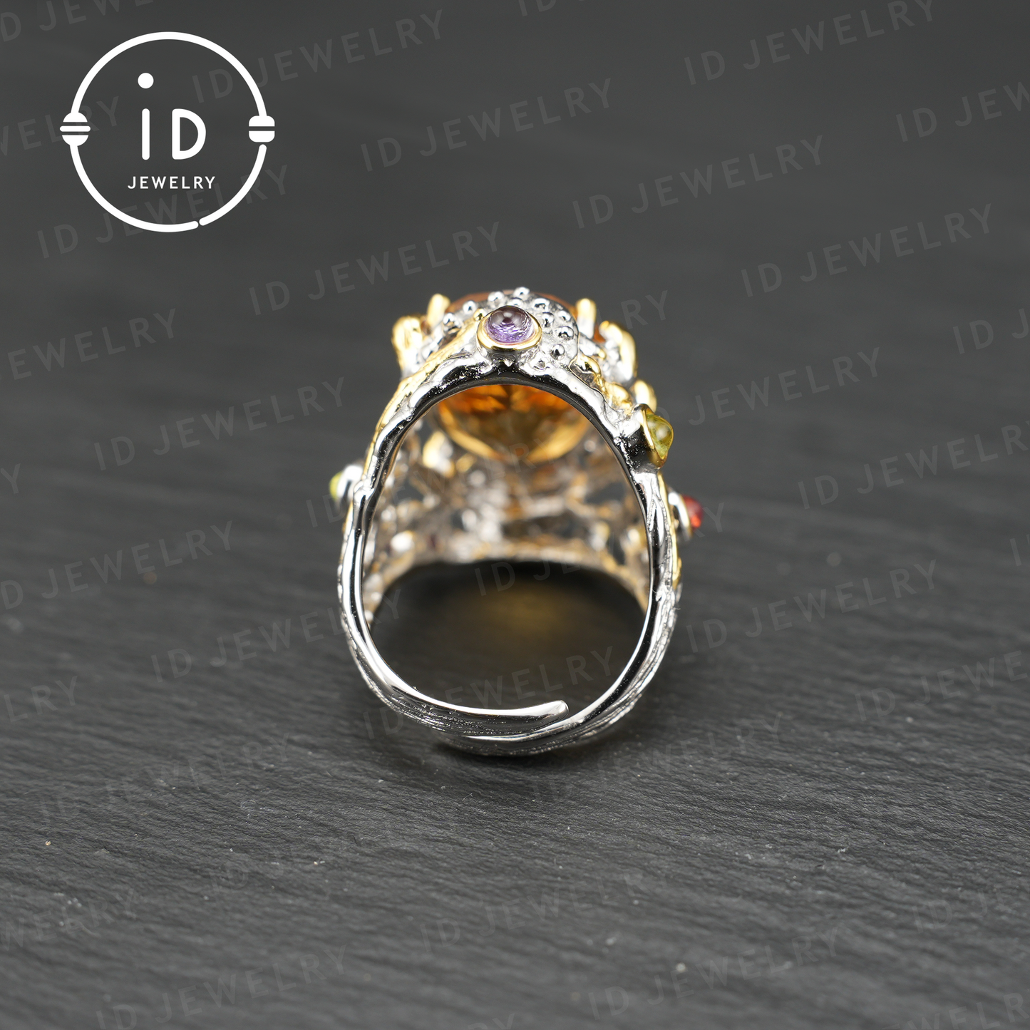 Natural Citrine Ring| Vintage Boho Gemstone Ring| Handmade Jewelry| Luxury Statement Ring| Artistic Design| Gift for Her