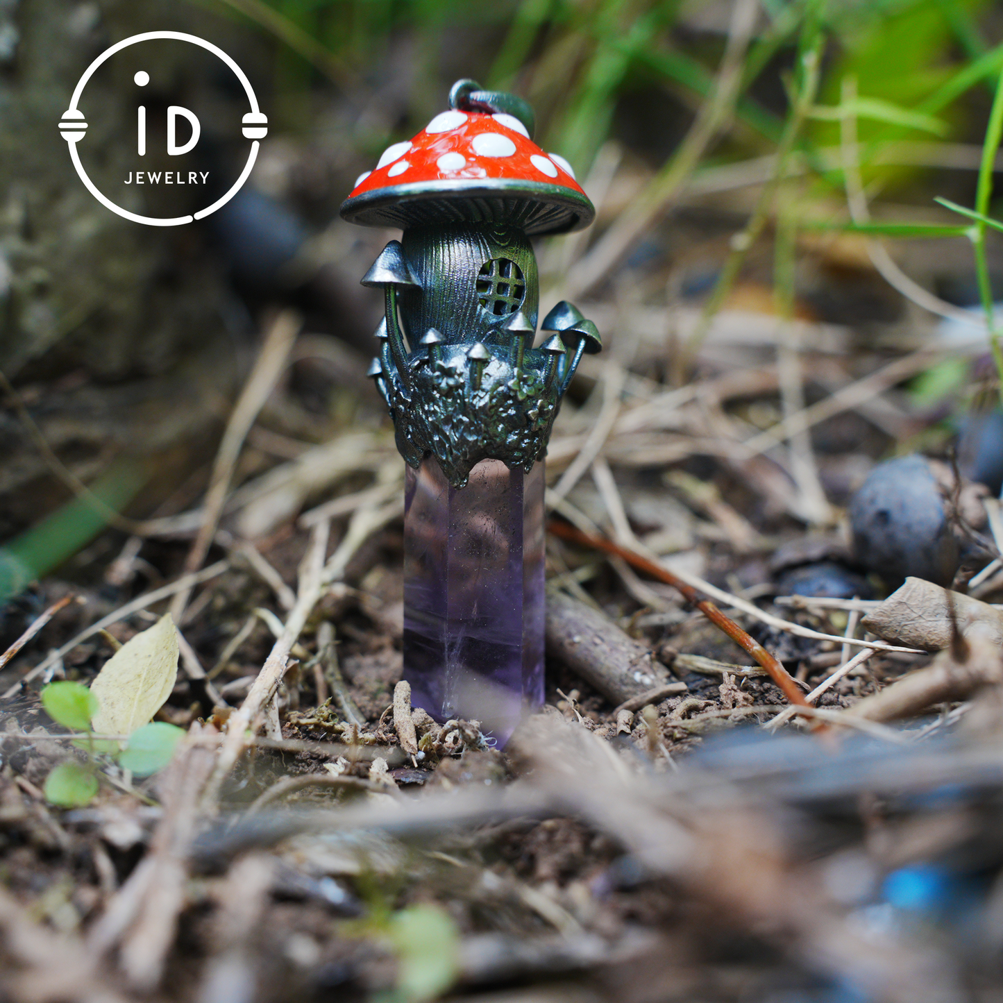 Fairy Tale Mushroom House Necklace Inspired by Childhood Dreams | Handmade Crystal Fairy Pendant Full of Memories & Imagination