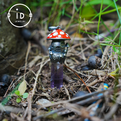 Fairy Tale Mushroom House Necklace Inspired by Childhood Dreams | Handmade Crystal Fairy Pendant Full of Memories & Imagination