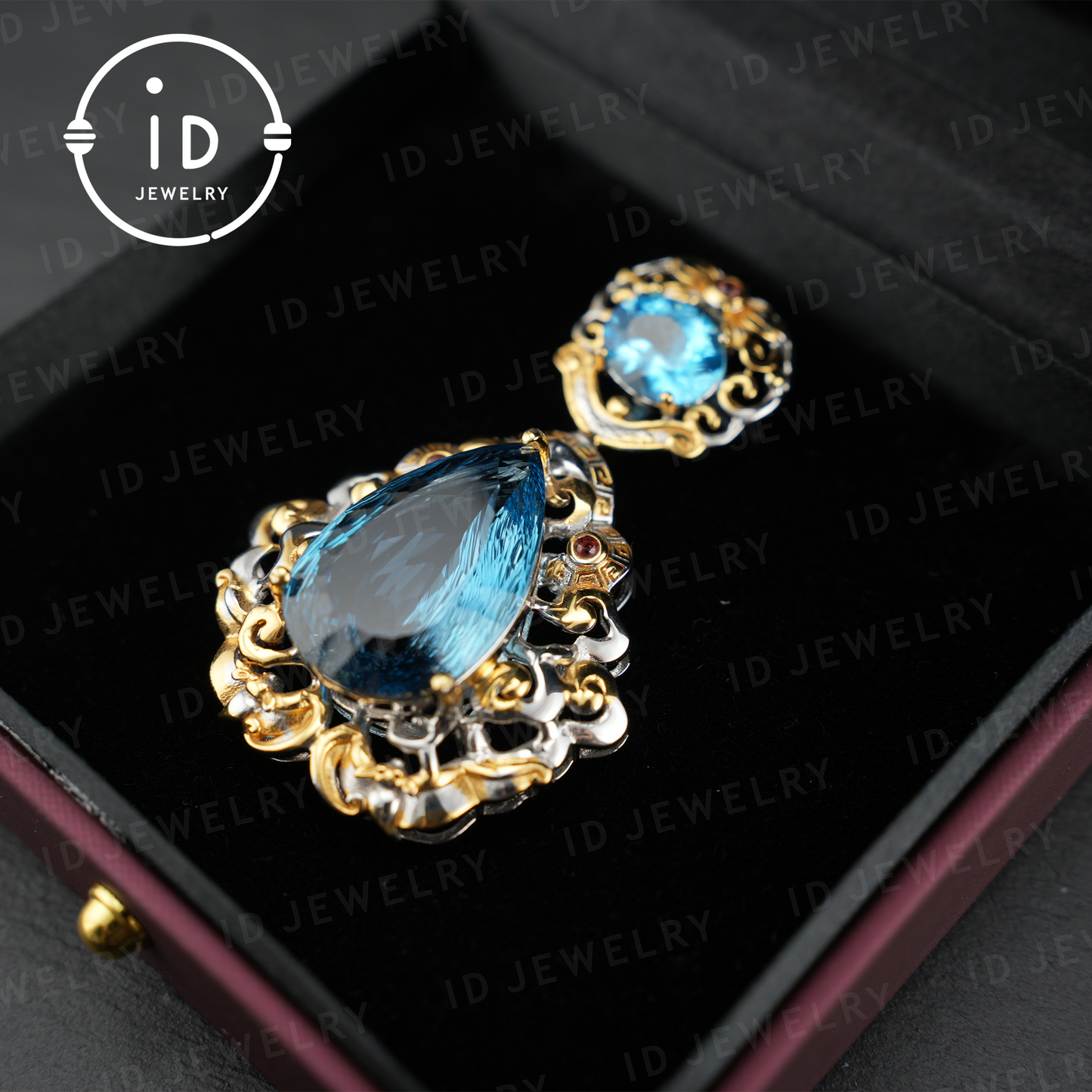 Elegant Vintage Pendant with London Blue Topaz| Handmade Gemstone Jewelry| Unique Gift for Women