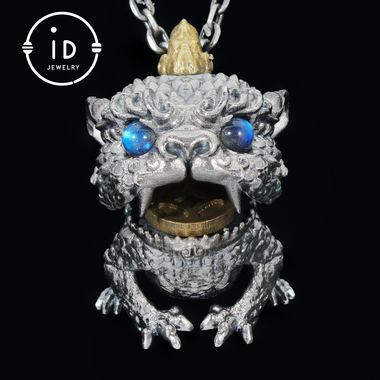 925 silver pendant with labradorite, handcrafted gothic vintage necklace, gift for men Christmas birthday