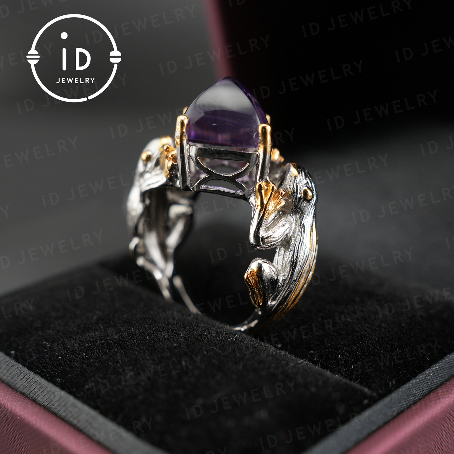 Mystical Amethyst Claw Ring| Handmade Gothic Jewelry| Natural Amethyst| Unique Silver Fantasy Ring| Gift for Her| Statement Ring