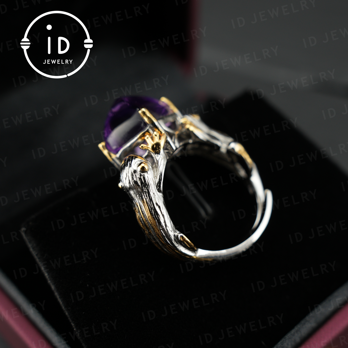 Mystical Amethyst Claw Ring| Handmade Gothic Jewelry| Natural Amethyst| Unique Silver Fantasy Ring| Gift for Her| Statement Ring