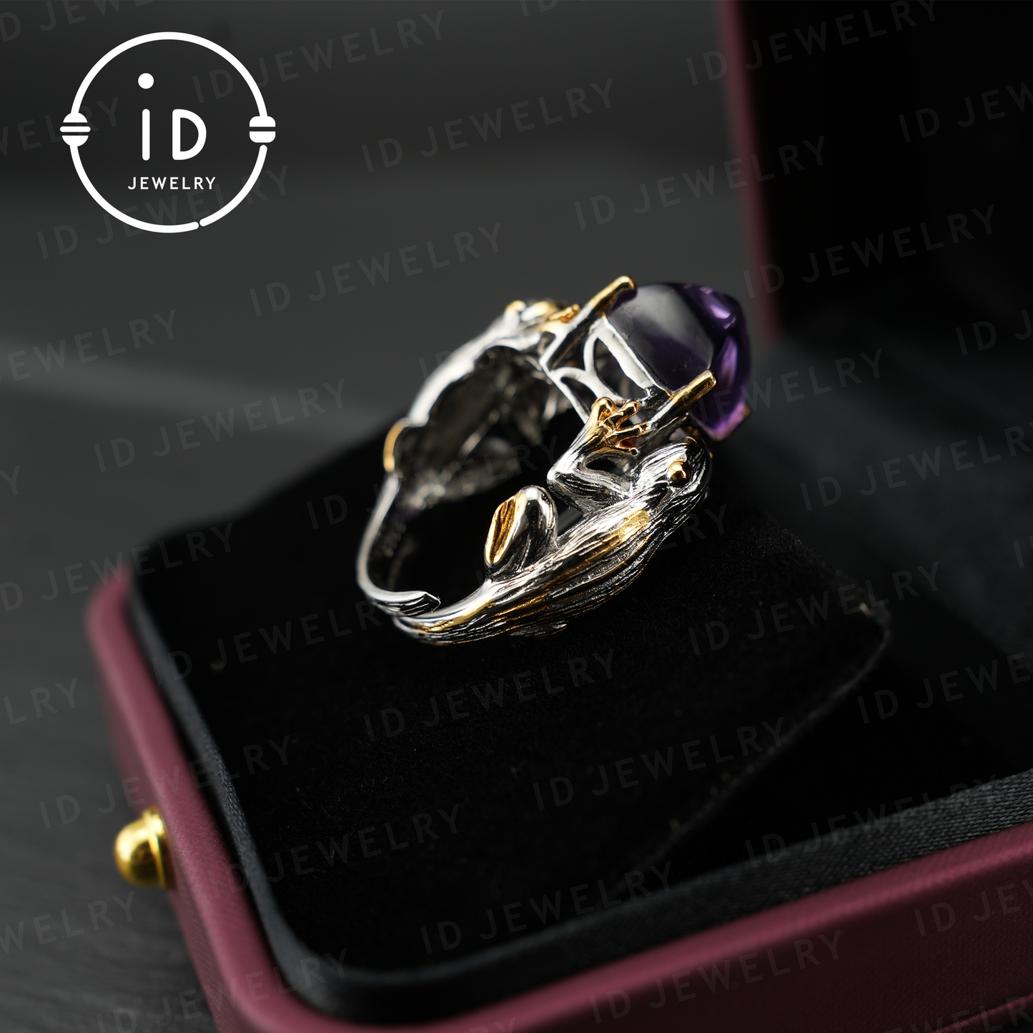 Mystical Amethyst Claw Ring| Handmade Gothic Jewelry| Natural Amethyst| Unique Silver Fantasy Ring| Gift for Her| Statement Ring