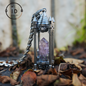 Architectural Amethyst Pendant｜Natural Crystal Wrapped in Silver Columns｜Focus Symbol for the Soul｜Mystical Gothic Gift for Her