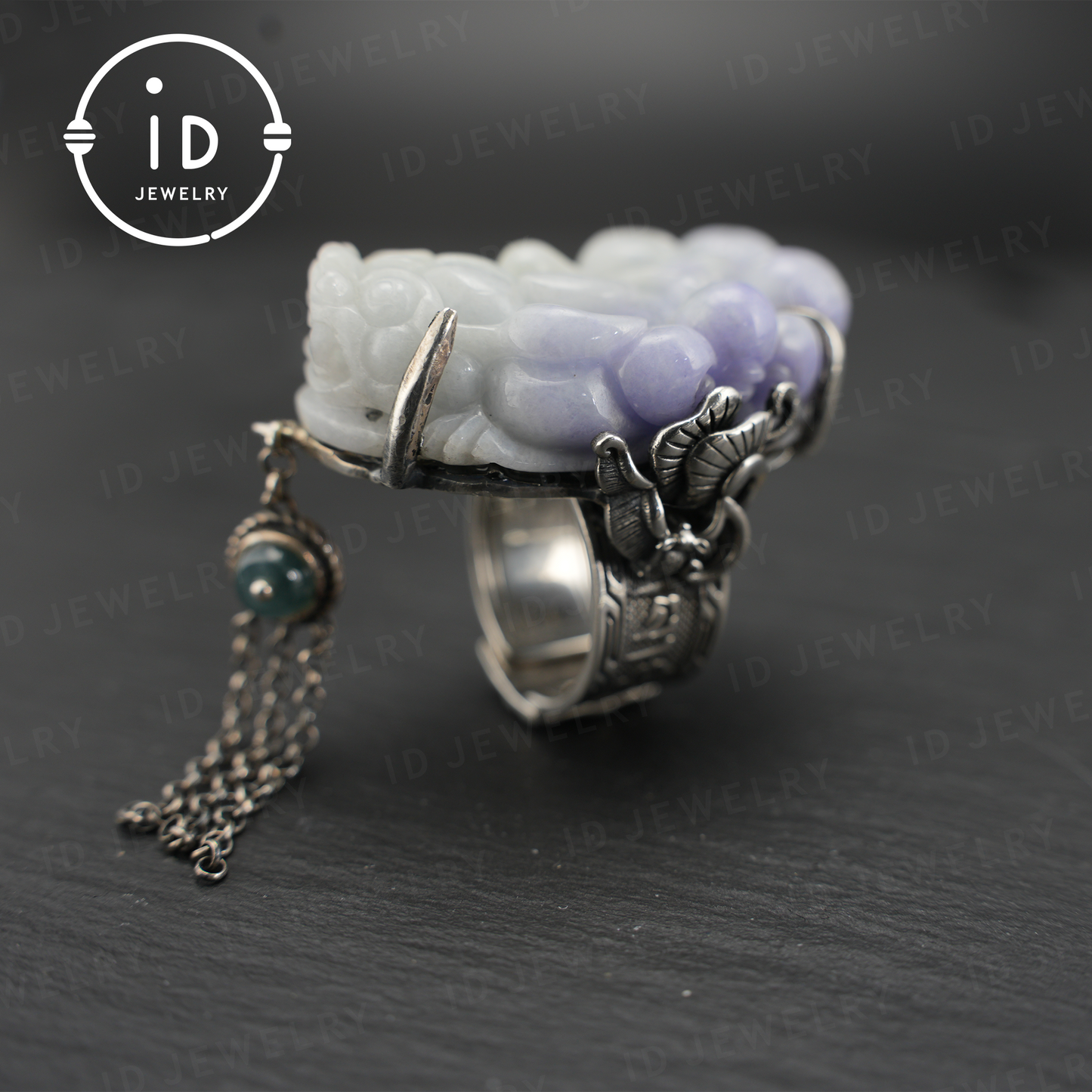 Handmade Jadeite Ring| Mystical Protection Jewelry| Artistic Gemstone Ring| Brave troops-Inspired| Symbol of Fortune