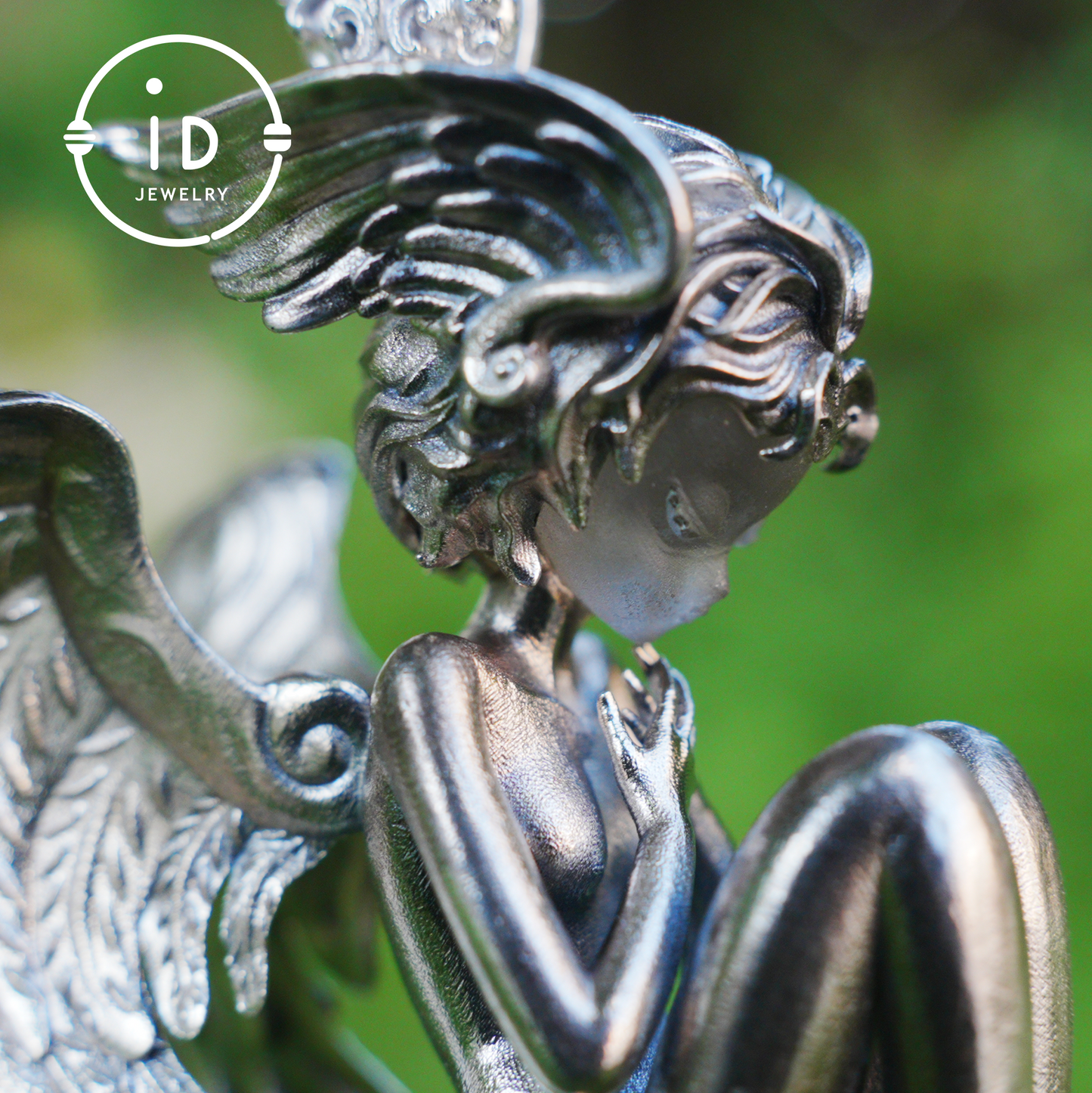 Handmade Angel Figurine Pendants | Gothic Sculpture with Wings | Clear Quartz | Mystical Guardian