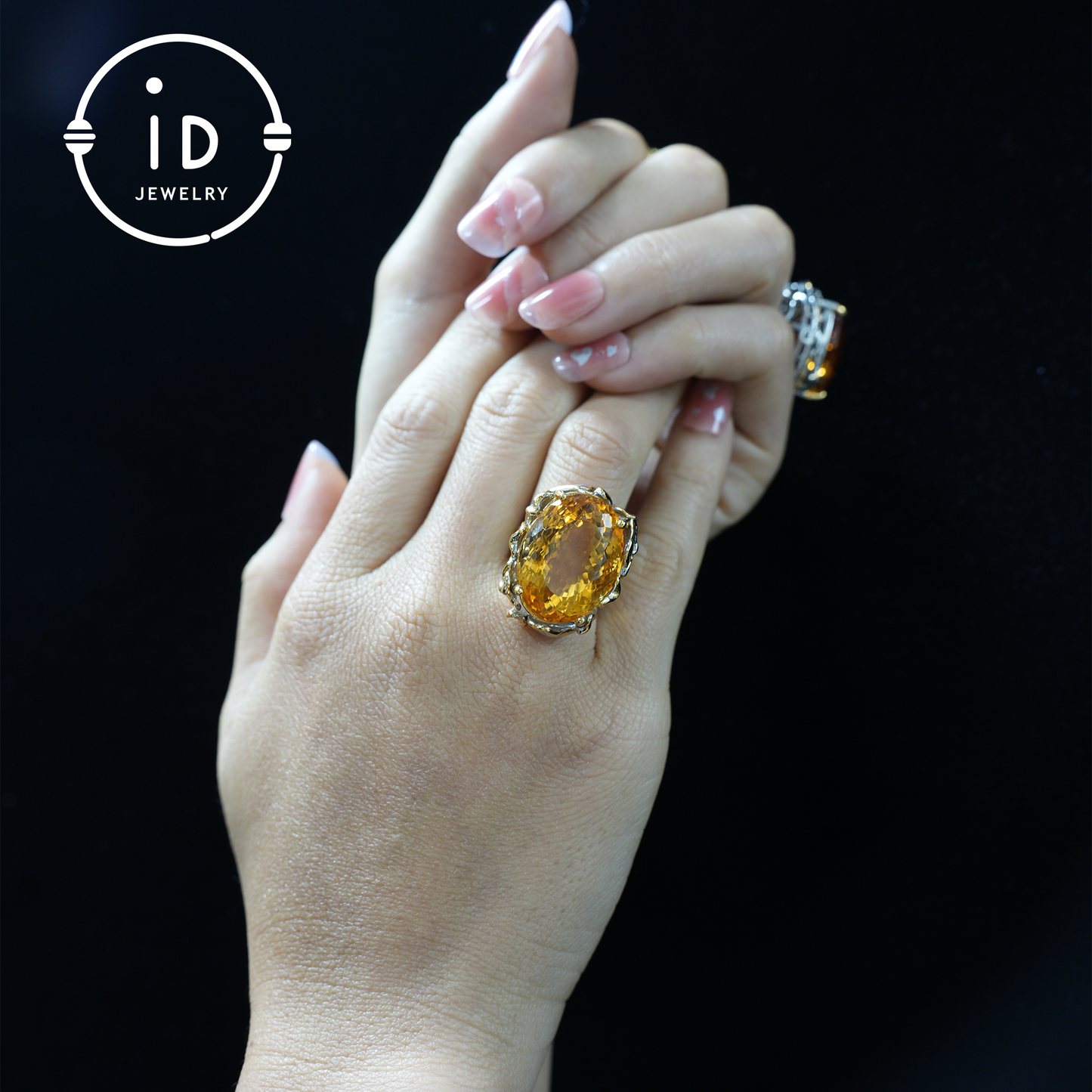 Floral Citrine Ring| Vintage Boho Gemstone Ring| Handmade Jewelry| Gold-Plated Statement Ring| Artistic Design| Gift for Her
