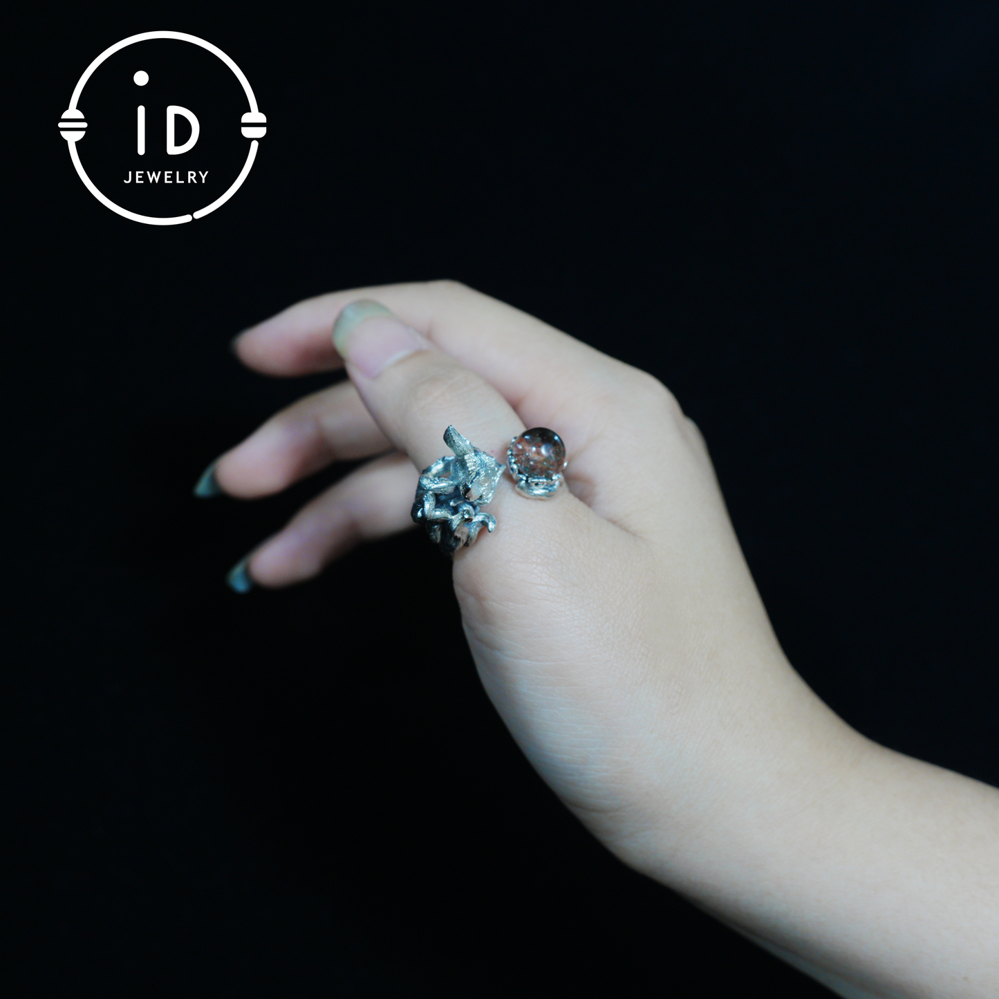 925 Silver Fox Ring, Handmade Animal Jewelry Gothic Vintage Style, Crystal Gift for Women Birthday Christmas