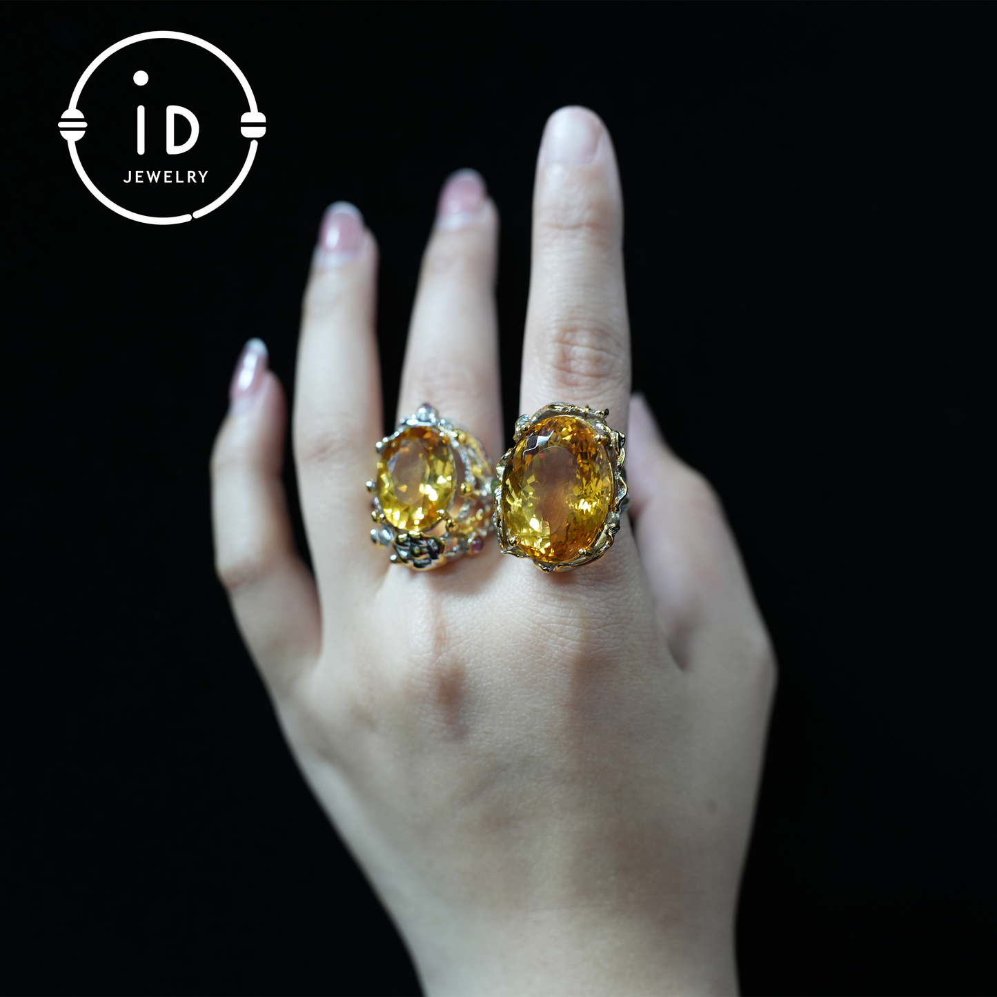 Floral Citrine Ring| Vintage Boho Gemstone Ring| Handmade Jewelry| Gold-Plated Statement Ring| Artistic Design| Gift for Her