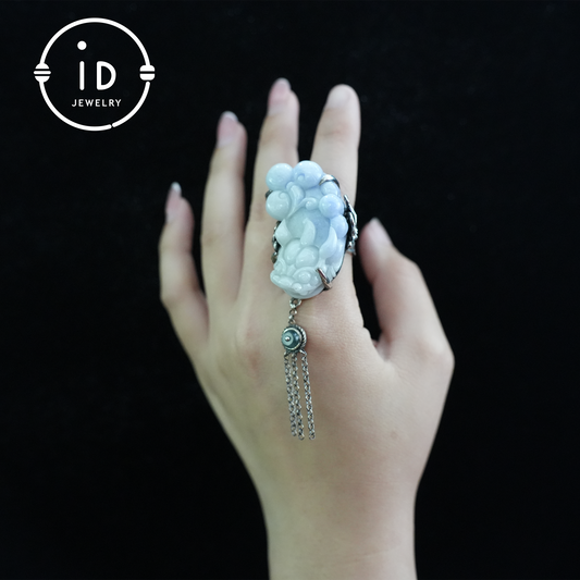 Handmade Jadeite Ring| Mystical Protection Jewelry| Artistic Gemstone Ring| Brave troops-Inspired| Symbol of Fortune
