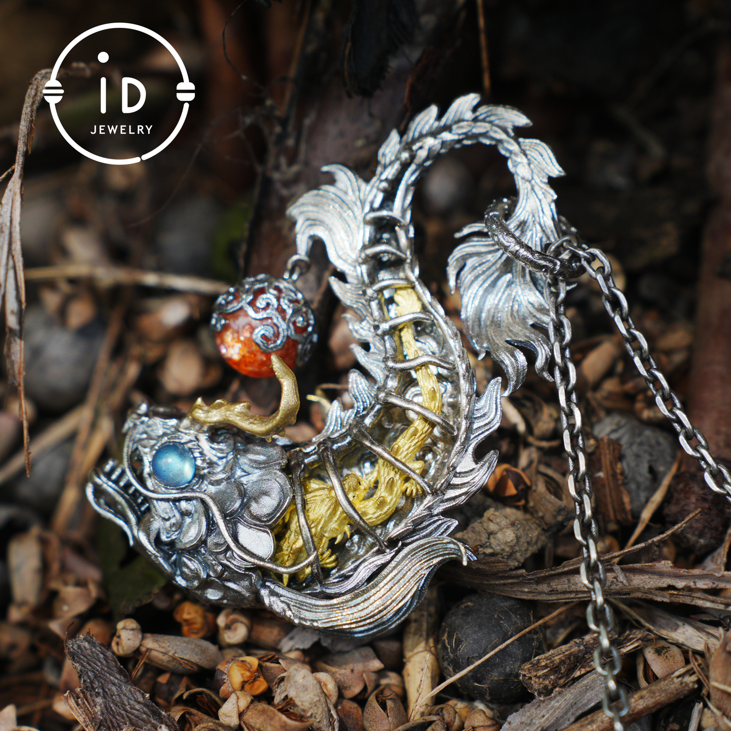 925 silver pendant with labradorite and sunstone,handcrafted talisman necklace,gift for men Christmas birthday