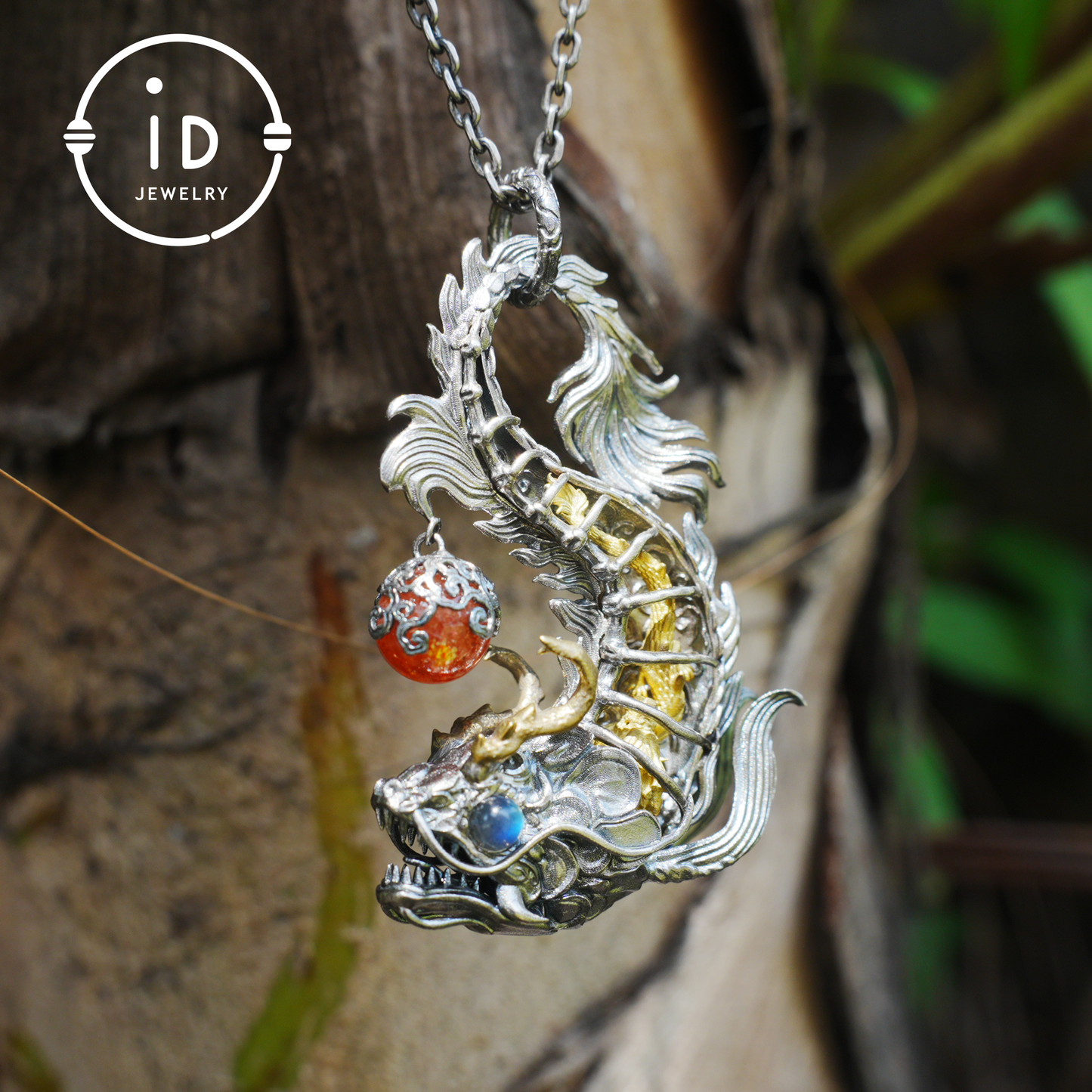 925 silver pendant with labradorite and sunstone,handcrafted talisman necklace,gift for men Christmas birthday