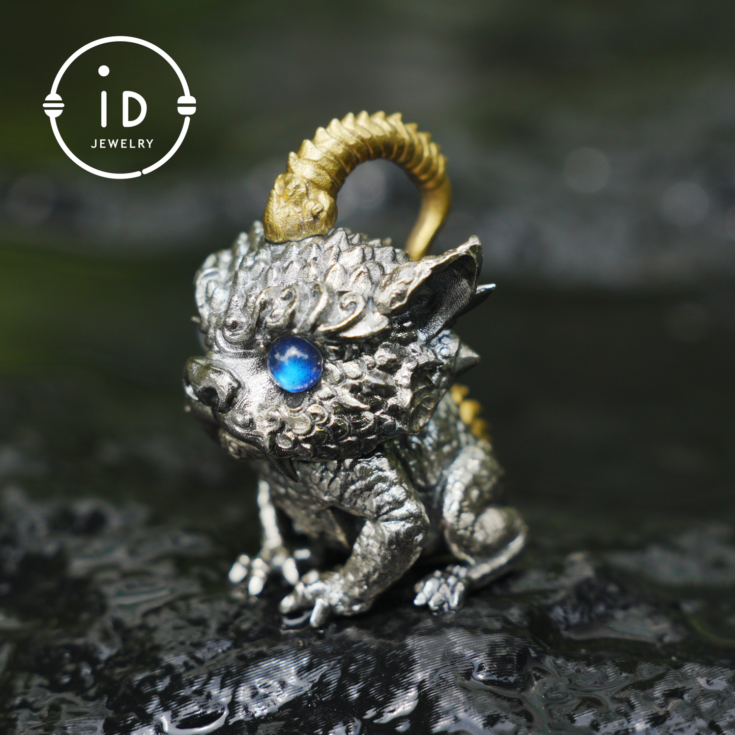 925 silver pendant with labradorite, handcrafted gothic vintage necklace, gift for men Christmas birthday