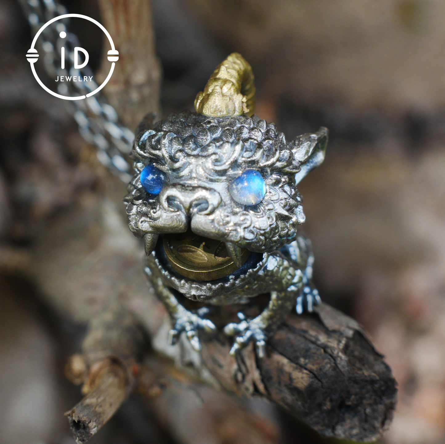 925 silver pendant with labradorite, handcrafted gothic vintage necklace, gift for men Christmas birthday