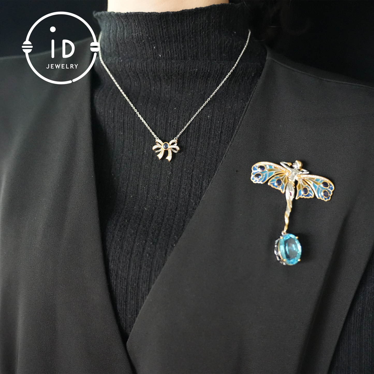 Magical Fairy Necklace| Natural Topaz Pendant| Gold-Plated Brooch| Handmade Vintage Jewelry| Unique Gift for Women