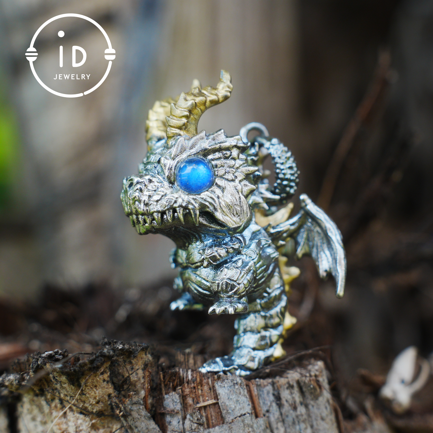 925 Silver Dragon Pendant with Labradorite, Handmade Gothic Necklace , Jewelry Gift for Men Birthday Christmas