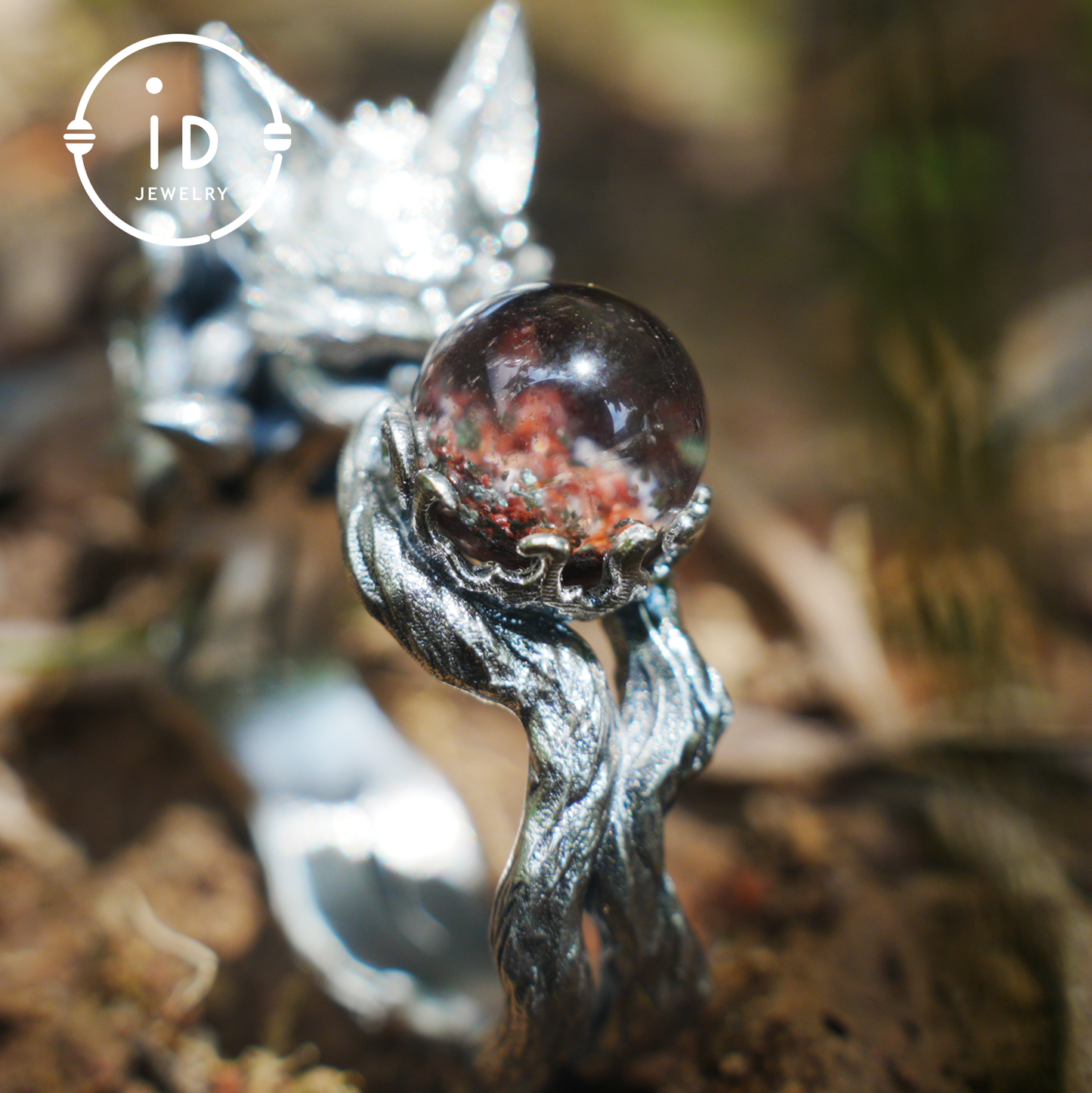 925 Silver Fox Ring, Handmade Animal Jewelry Gothic Vintage Style, Crystal Gift for Women Birthday Christmas